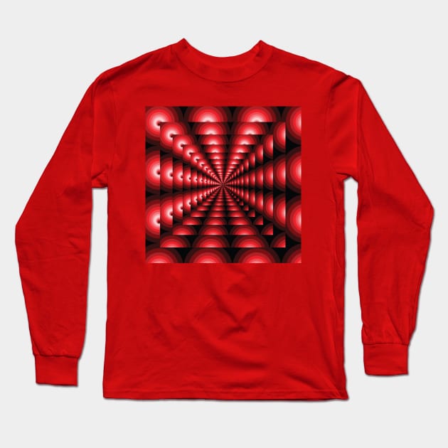 Optical illusion abstract futuristic pattern Long Sleeve T-Shirt by Asim138